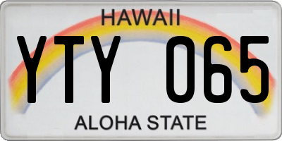 HI license plate YTY065