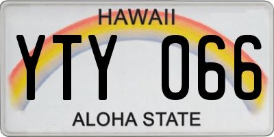 HI license plate YTY066