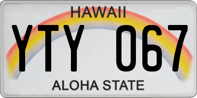 HI license plate YTY067