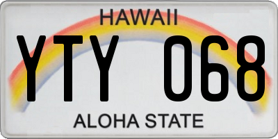 HI license plate YTY068