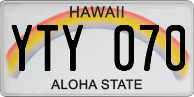 HI license plate YTY070