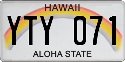 HI license plate YTY071