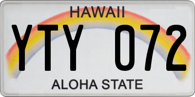 HI license plate YTY072