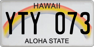 HI license plate YTY073