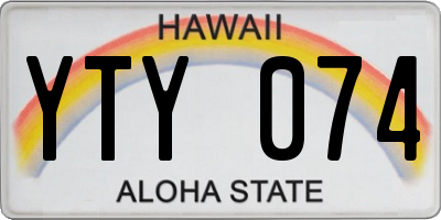 HI license plate YTY074