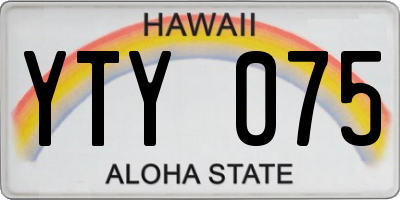 HI license plate YTY075