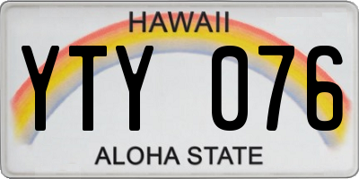 HI license plate YTY076
