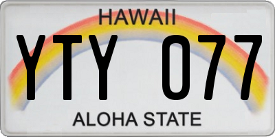 HI license plate YTY077