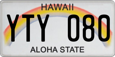 HI license plate YTY080