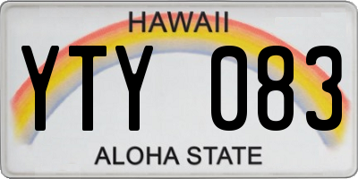 HI license plate YTY083