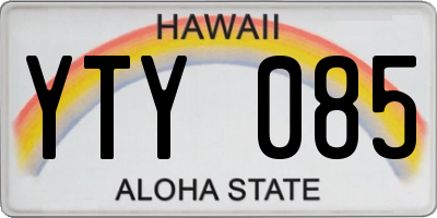 HI license plate YTY085