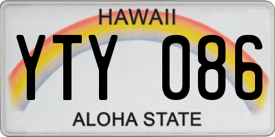 HI license plate YTY086