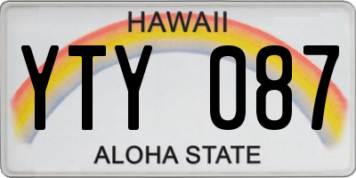HI license plate YTY087