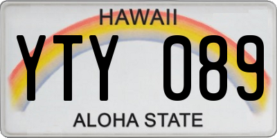 HI license plate YTY089