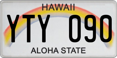 HI license plate YTY090