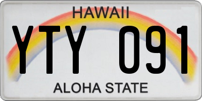 HI license plate YTY091
