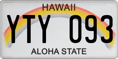 HI license plate YTY093