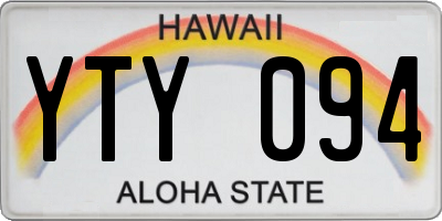 HI license plate YTY094