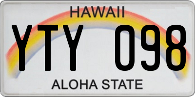 HI license plate YTY098