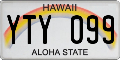 HI license plate YTY099