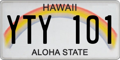 HI license plate YTY101