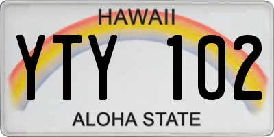 HI license plate YTY102