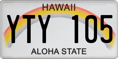 HI license plate YTY105