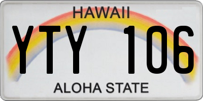 HI license plate YTY106