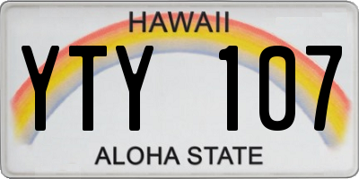 HI license plate YTY107