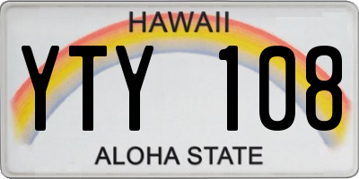 HI license plate YTY108