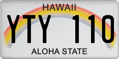 HI license plate YTY110