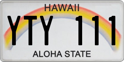HI license plate YTY111