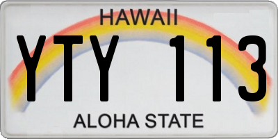 HI license plate YTY113