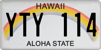 HI license plate YTY114