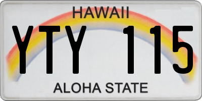 HI license plate YTY115