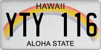 HI license plate YTY116
