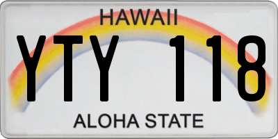 HI license plate YTY118