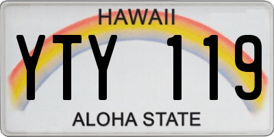 HI license plate YTY119
