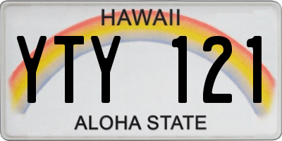 HI license plate YTY121