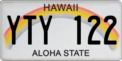 HI license plate YTY122
