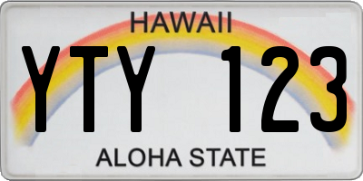 HI license plate YTY123