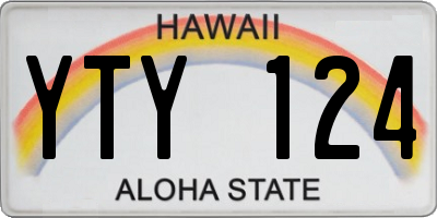 HI license plate YTY124