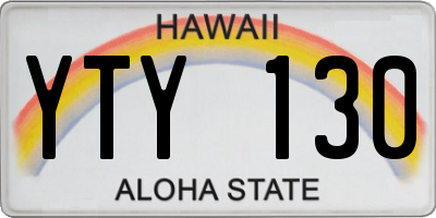 HI license plate YTY130