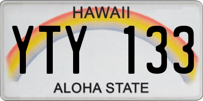 HI license plate YTY133