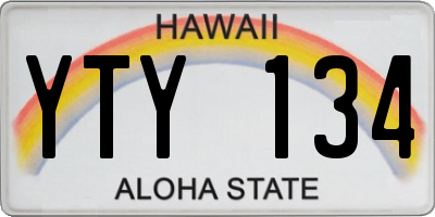 HI license plate YTY134