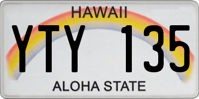 HI license plate YTY135