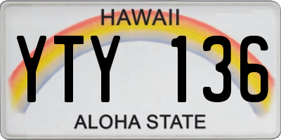 HI license plate YTY136