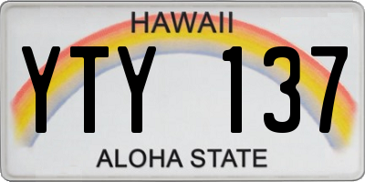 HI license plate YTY137