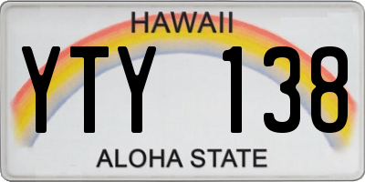 HI license plate YTY138