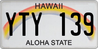 HI license plate YTY139